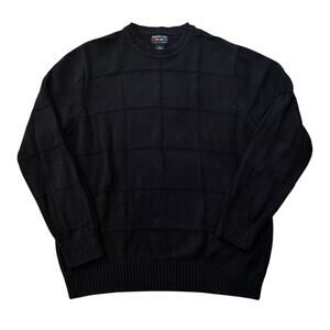 Vintage Colours Alexander Julian Sweater Mens Large Windowpane Black Grandpa Dad